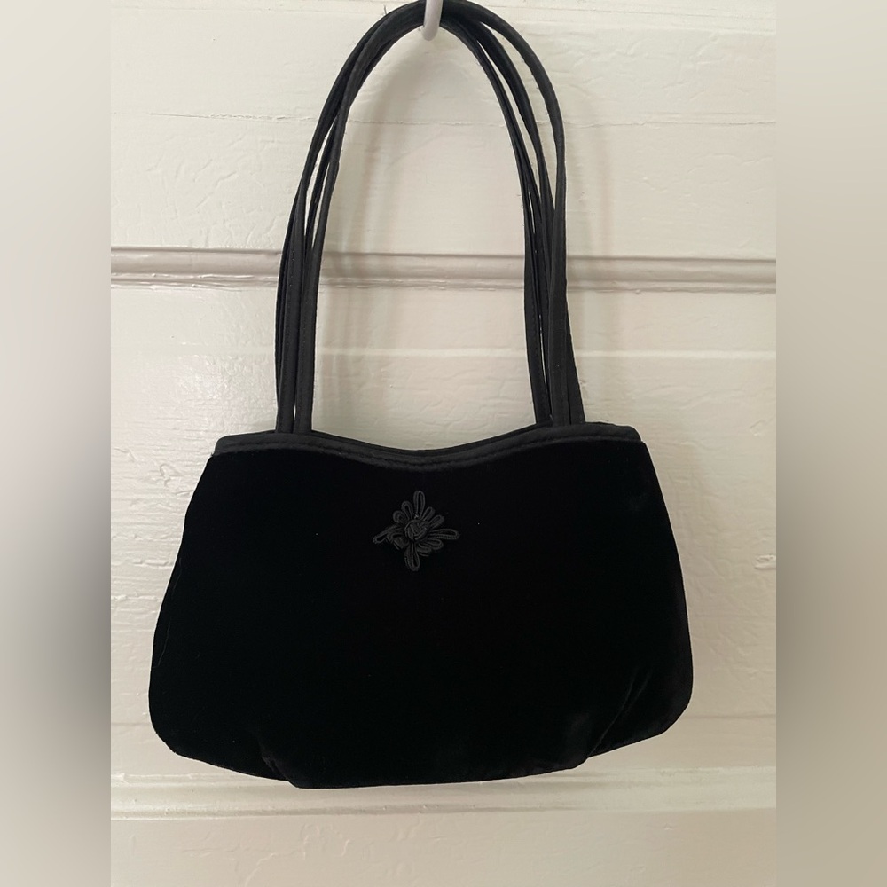 Y2K Black Velvet Prom Purse